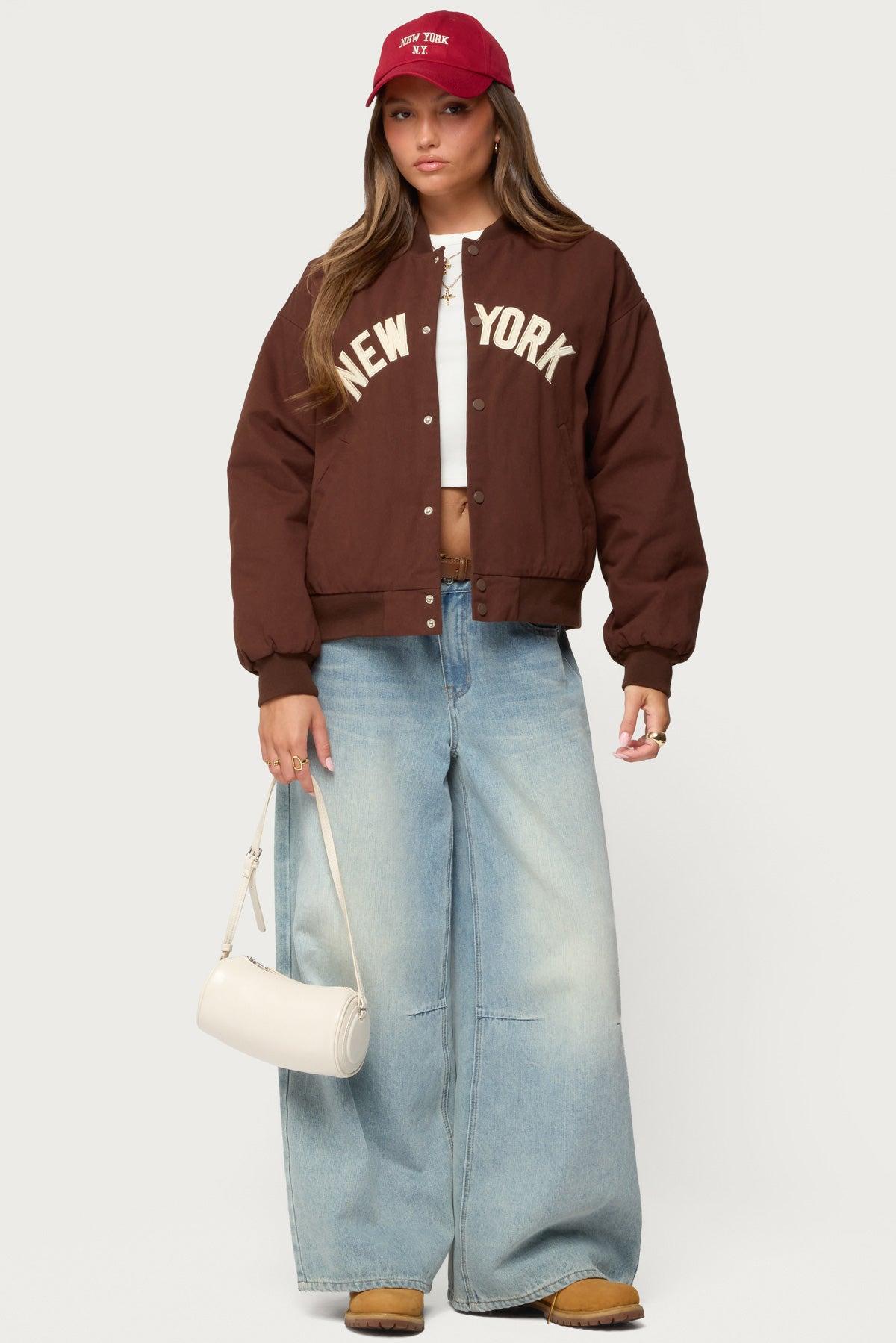 Big Apple Oversized Bomber Jacket Product Image