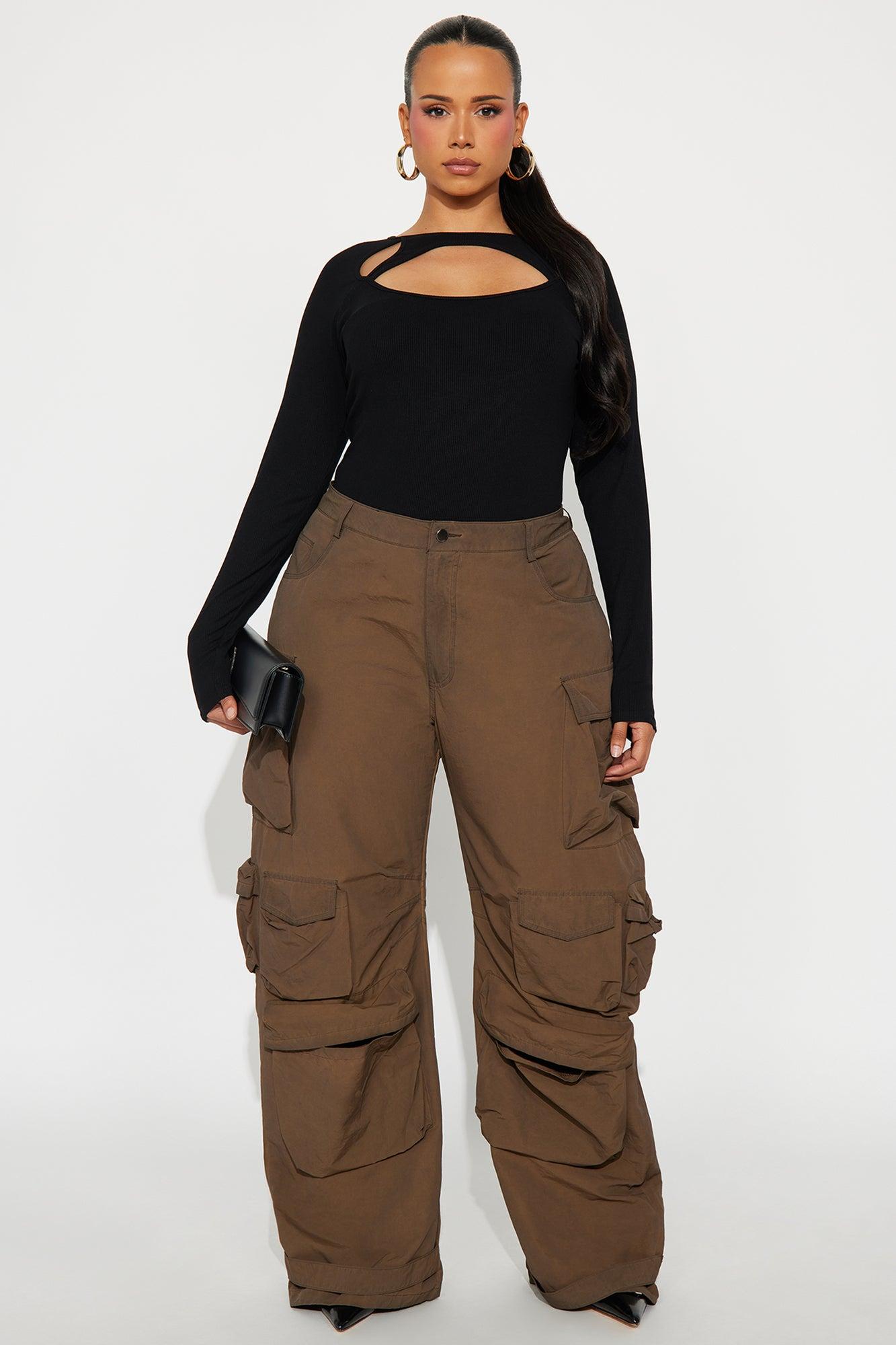 Kaz Ribbed Long Sleeve Cut Out Bodysuit - Black Female Product Image