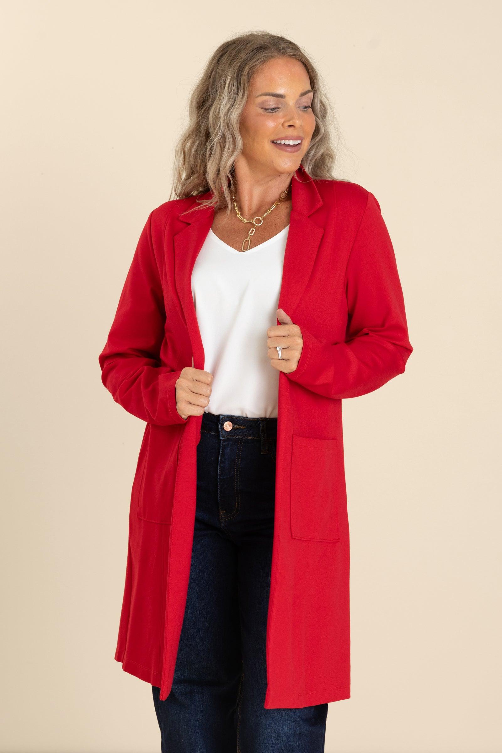 Lapel Front Pocket Cardigan Jacket Product Image
