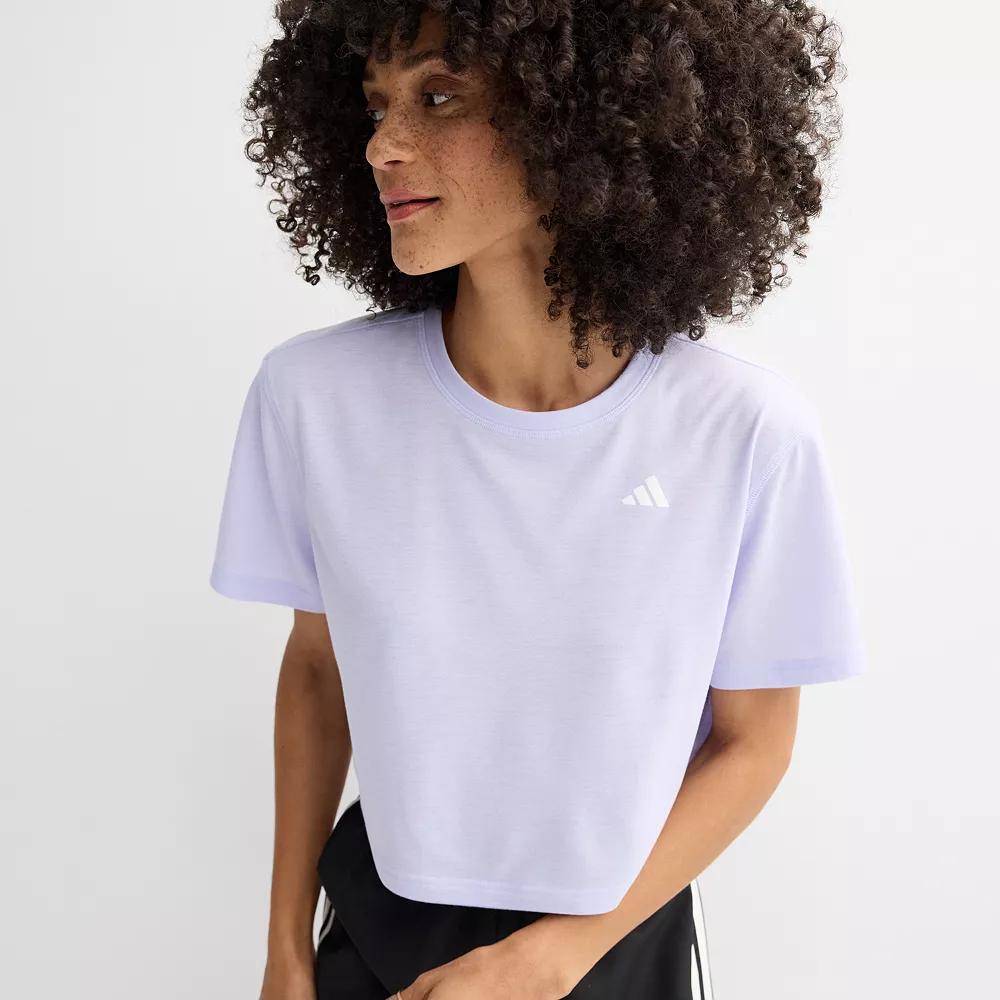 Women's adidas Essentials Boxy Cropped Training T-Shirt, Size: Medium, Purple Tone Product Image