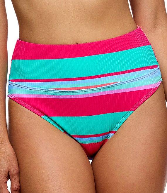 Next by Athena Bermuda Stripe Harmony Rib Texture High Waist Swim Bottom Product Image