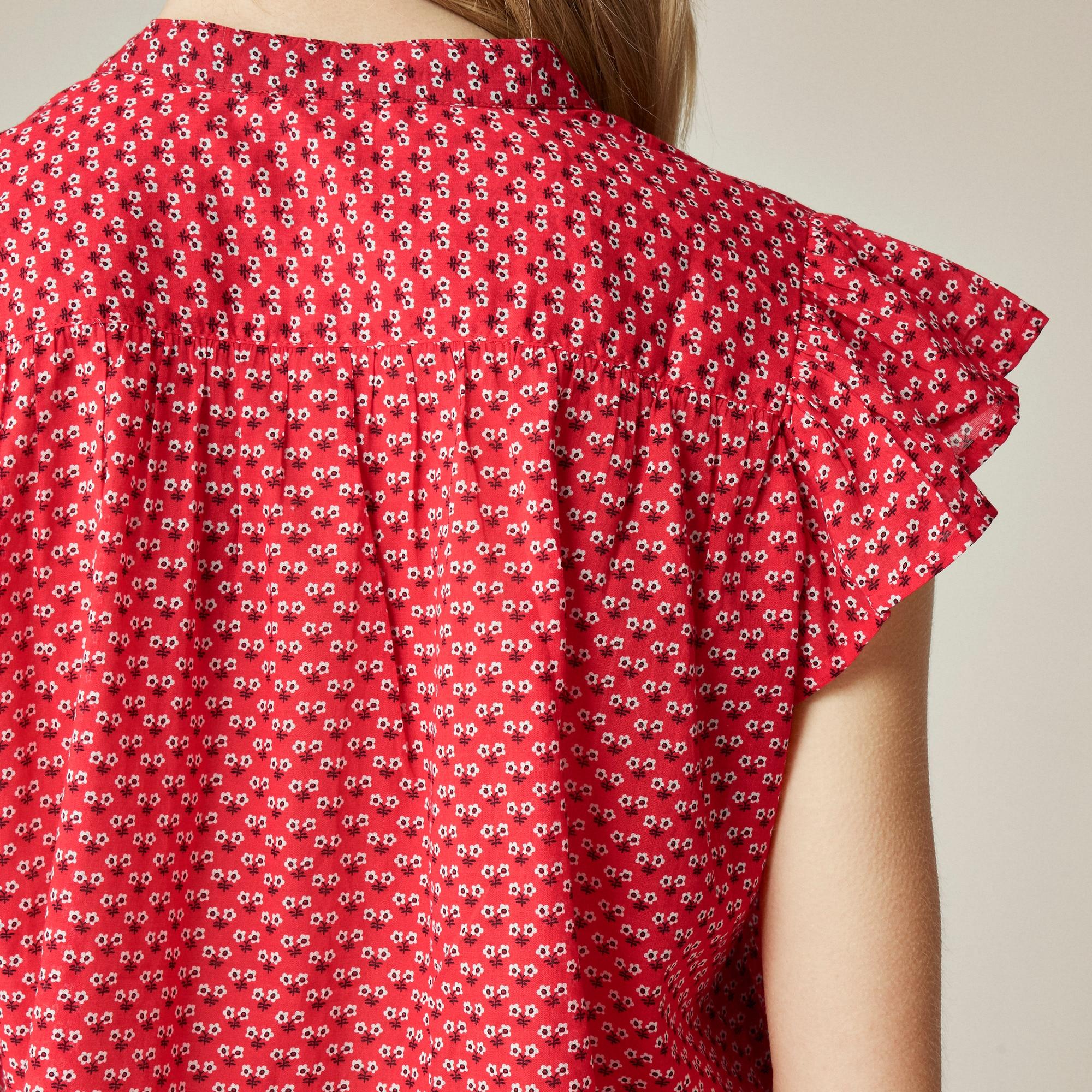 Flutter-sleeve button-up shirt in cotton voile Product Image