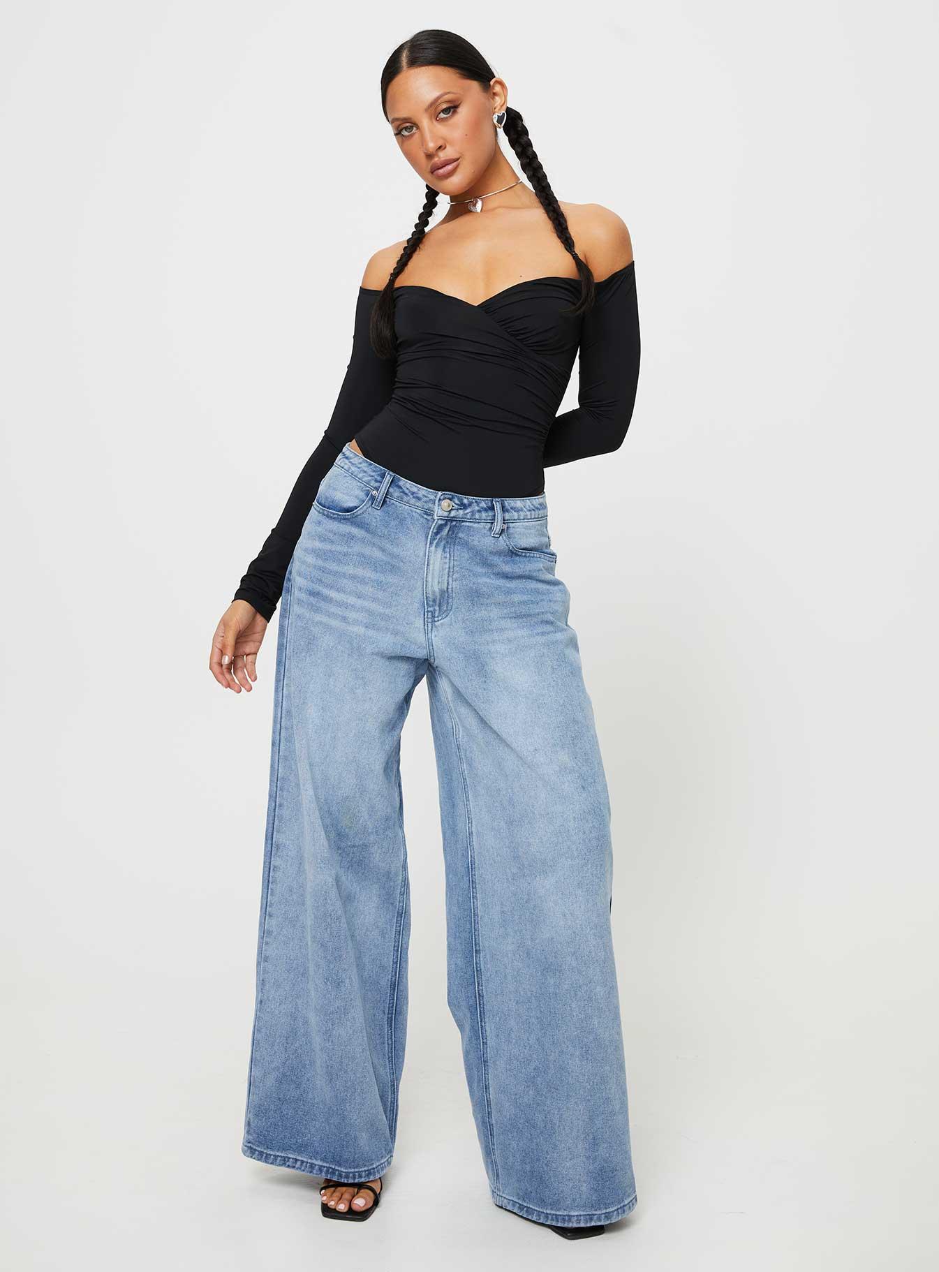 Tarine Wrap Bodysuit Black Product Image