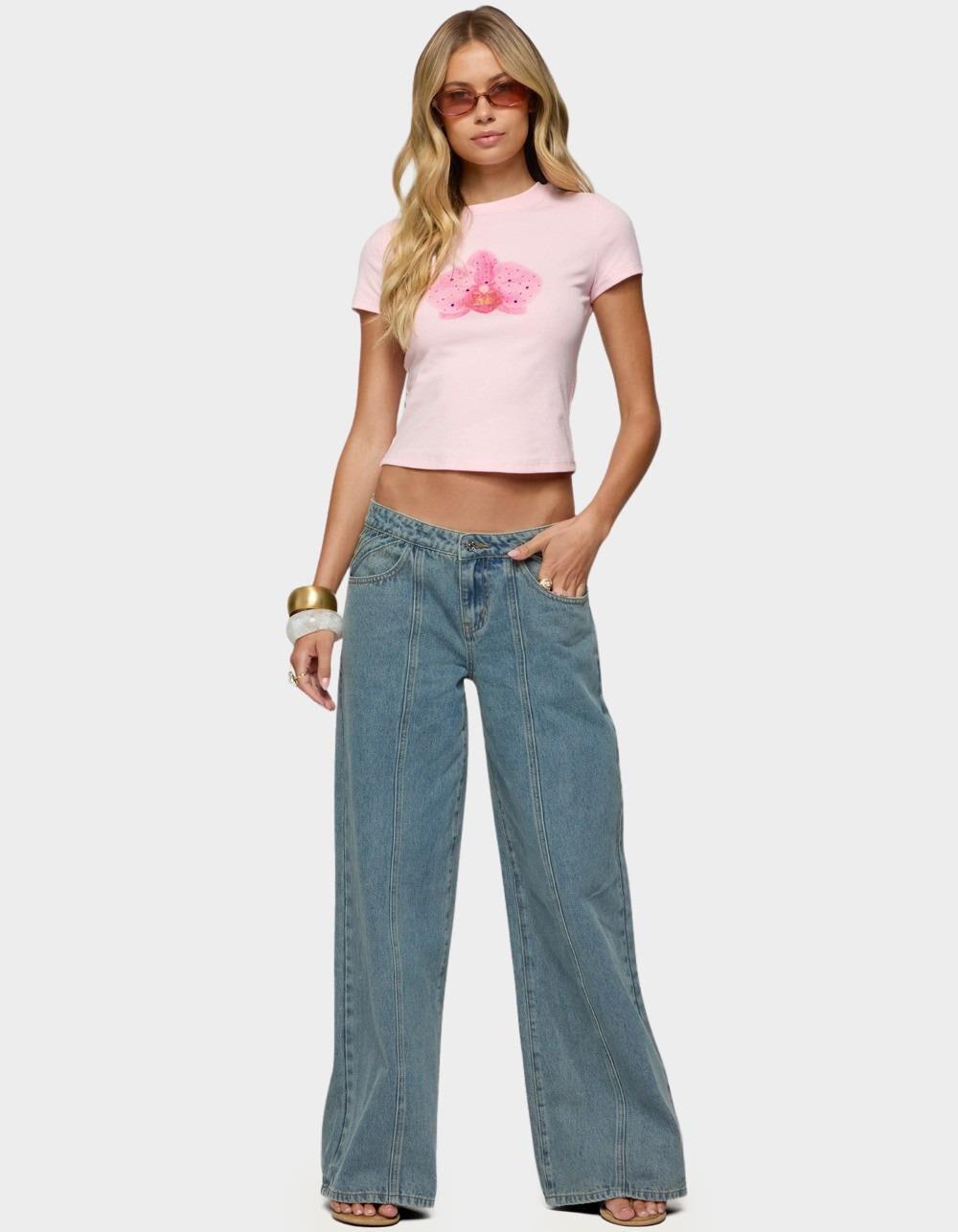 EDIKTED Orchid Gemstone Tee - PINK Product Image