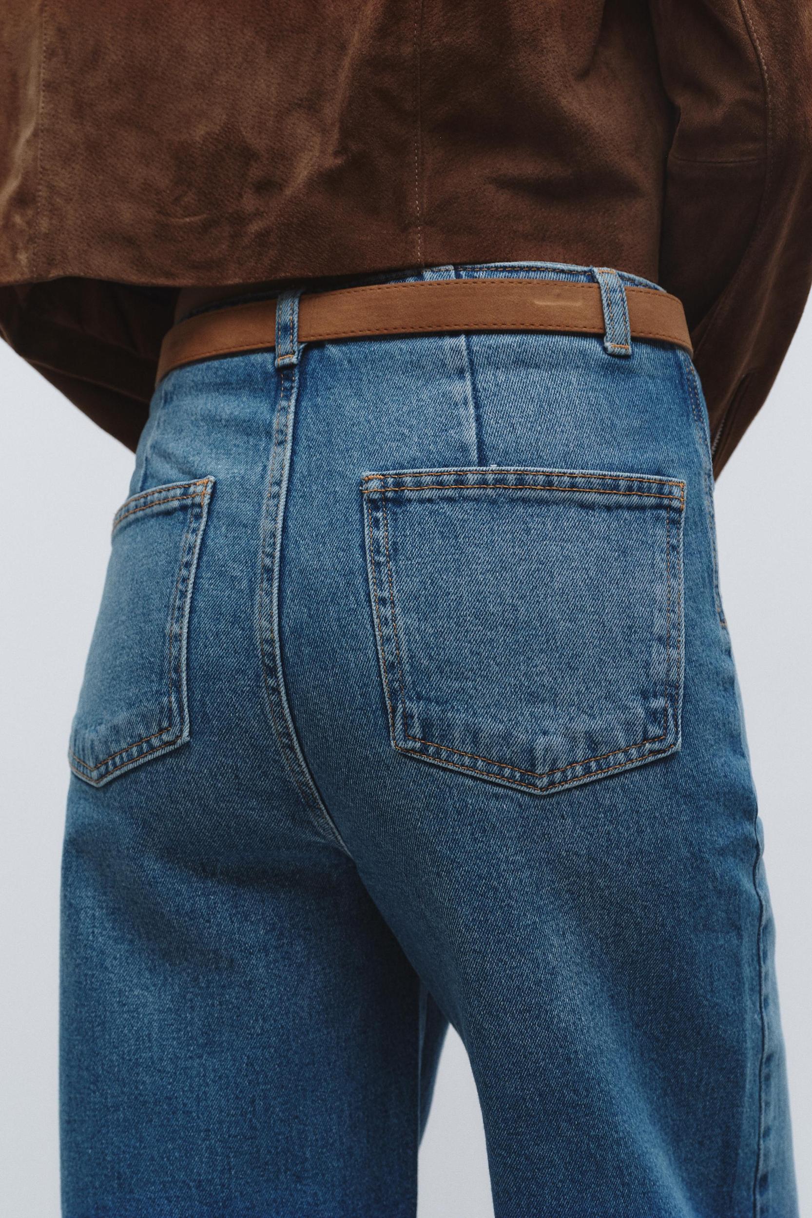 Z1975 BELTED HIGH RISE CROPPED WIDE LEG JEANS Product Image