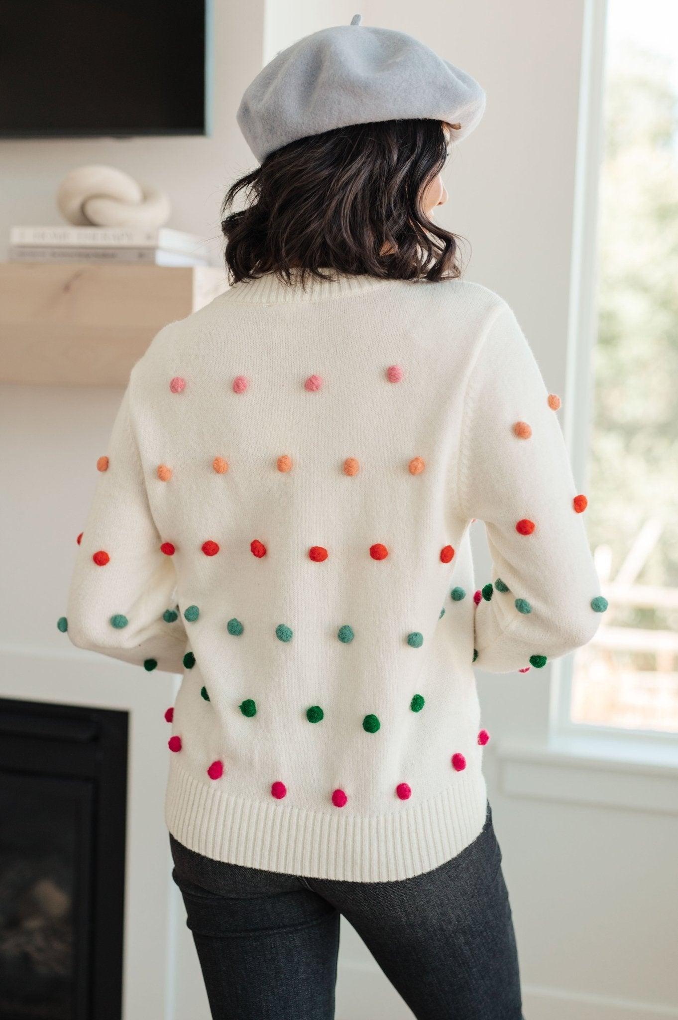 Candy Buttons Pom Detail Sweater (Online Exclusive) Product Image