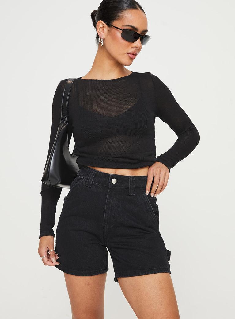Lou Carpenter Denim Shorts Black Product Image