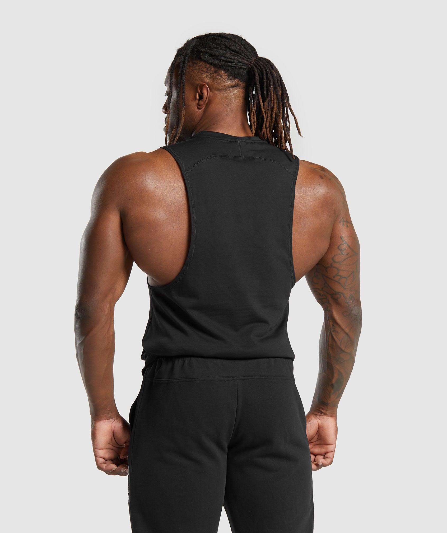 Gymshark Impact Drop Arm Tank - Black Male Product Image