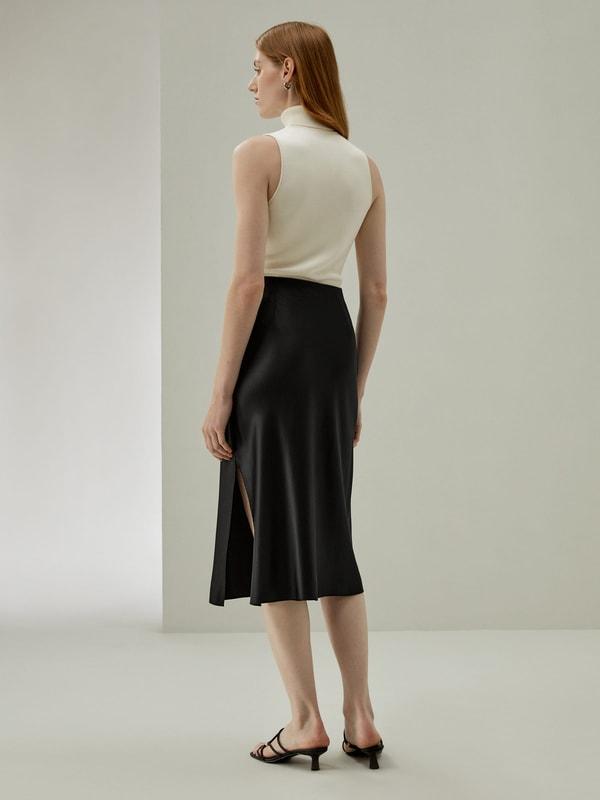 LILYSILK Silk Skirt Pleated - for Women - Black 100% Silk - Luxurious Bias Cut Skirt 16 Product Image