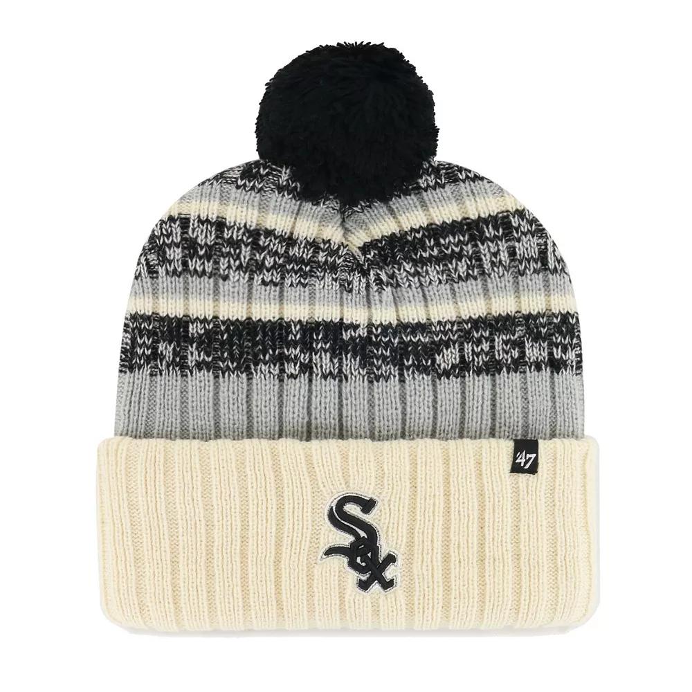 Men's '47 Natural Chicago White Sox Tavern Cuffed Knit Hat with Pom, Beige Product Image