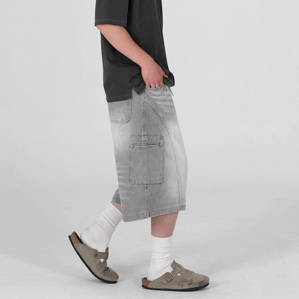 RT No. 12582 LIGHT GRAY DENIM SHORTS Product Image