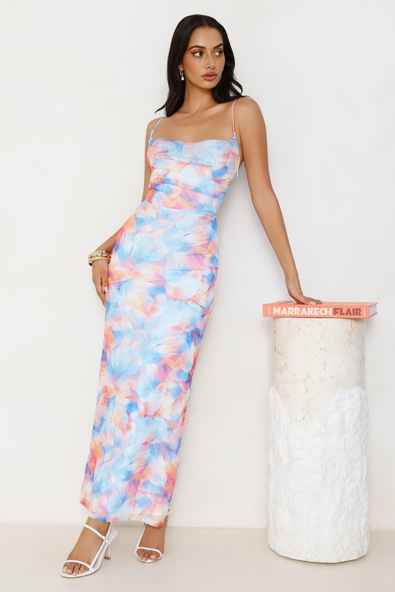 Vivid Daydream Mesh Maxi Dress Print Product Image