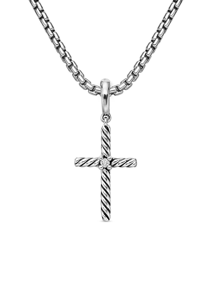Womens Cable Classics Cross Pendant with Center Diamond Product Image