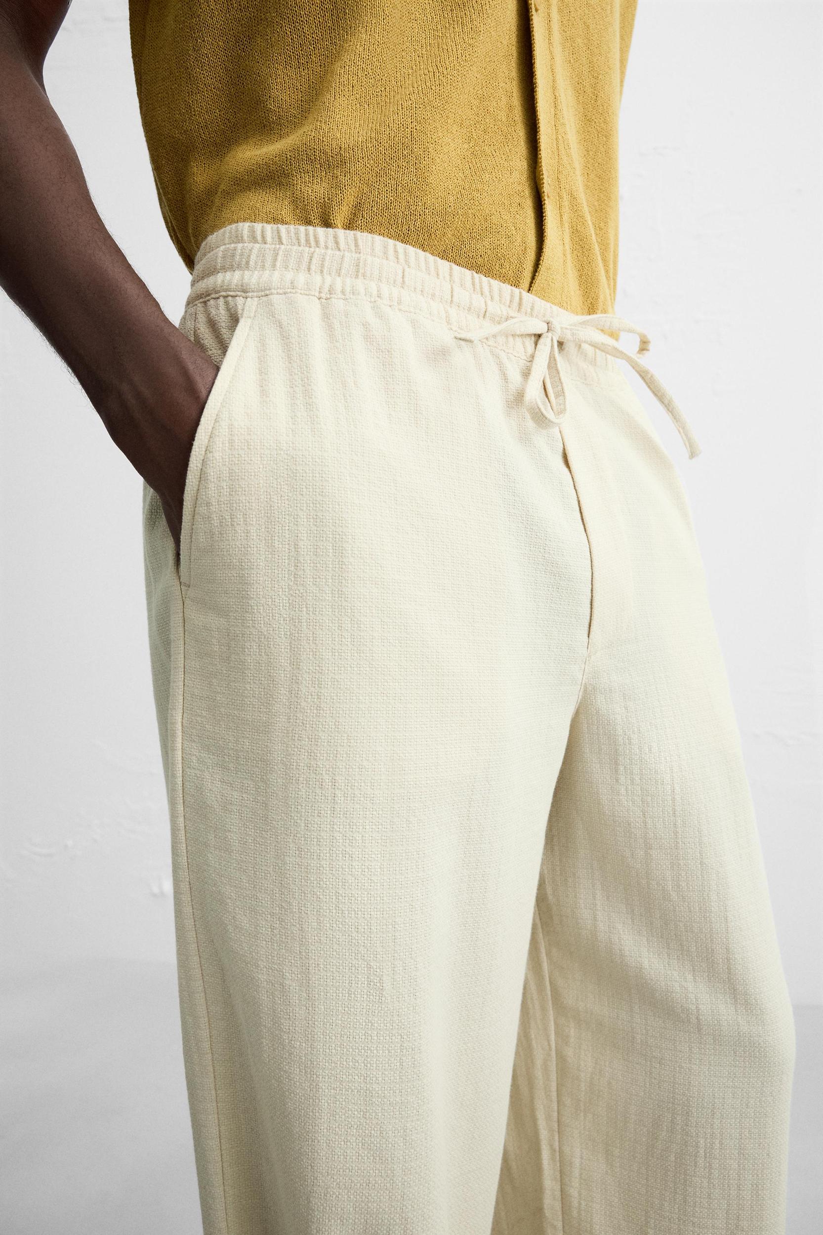 TEXTURED JACQUARD PANTS Product Image