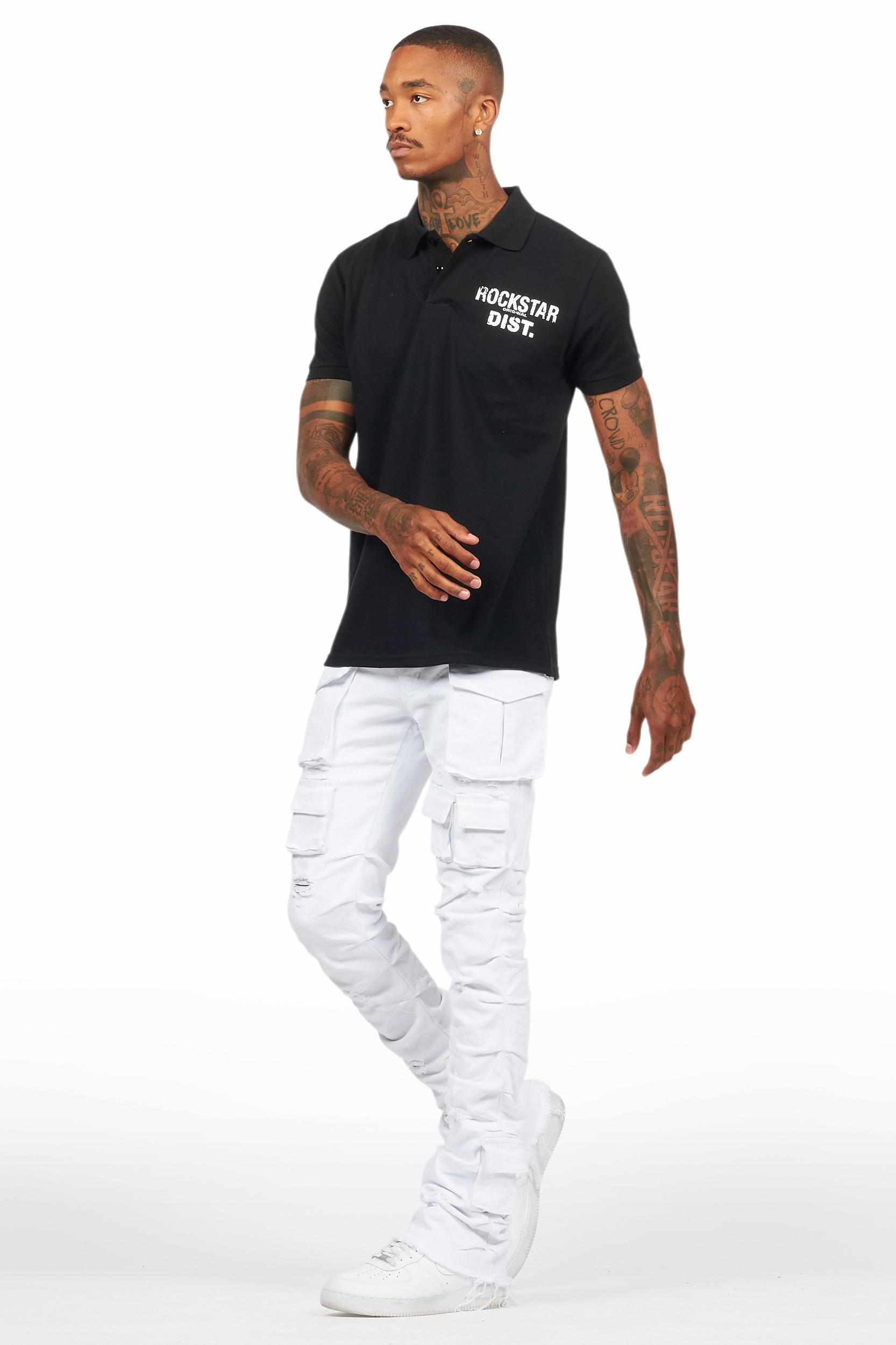Gentry White Stacked Flare Jean Male Product Image