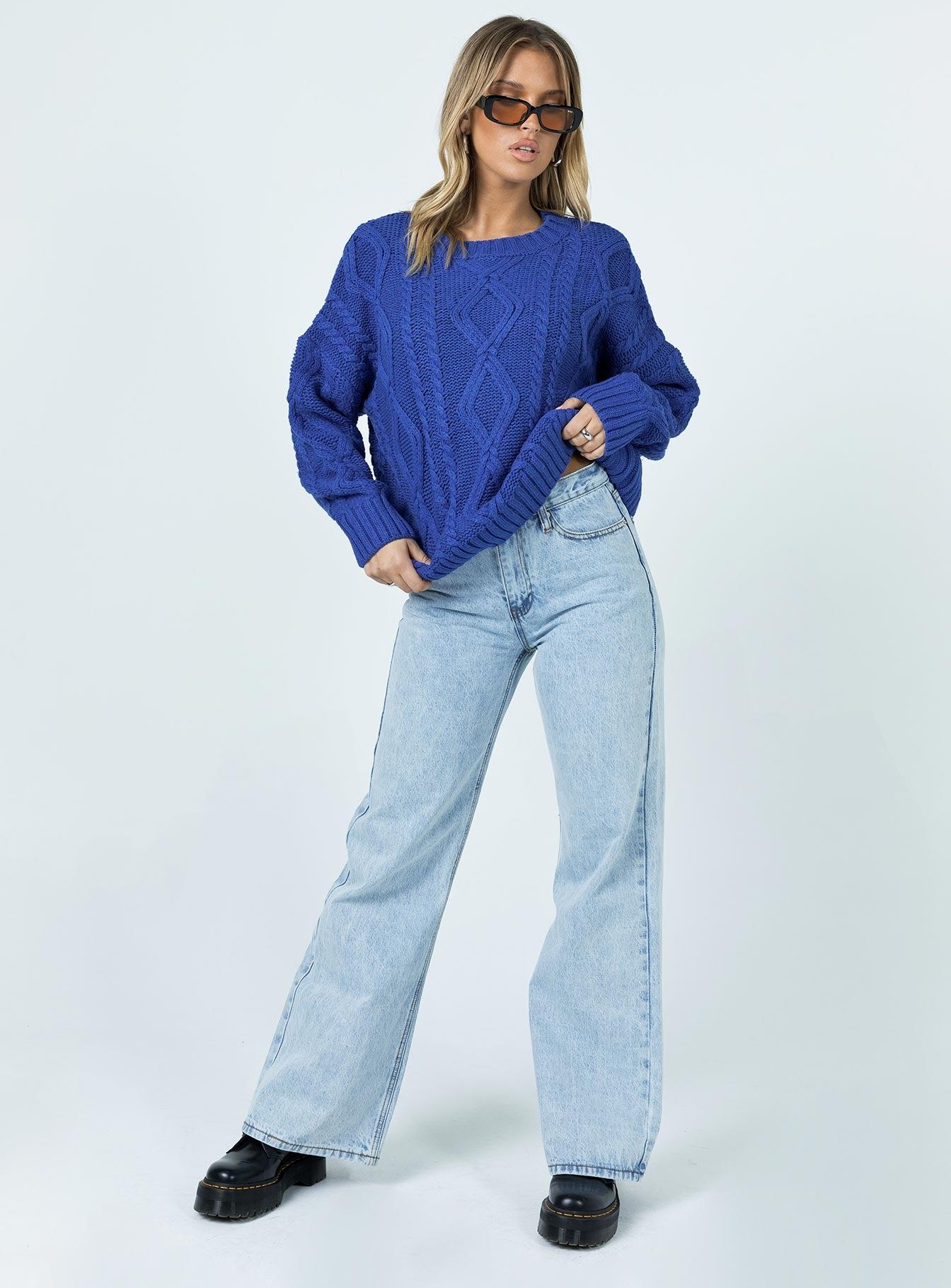 Anaya Oversized Sweater Monday Blues Product Image