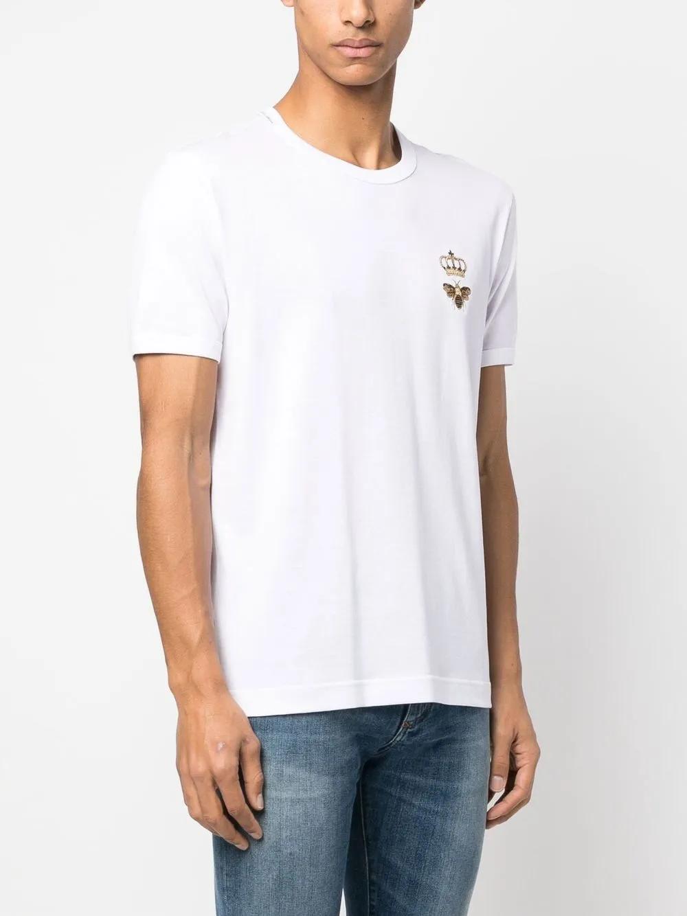 embroidered cotton T-shirt Product Image