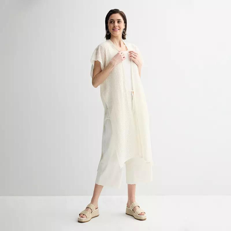 Women's Sonoma Goods For Life® Open Weave Duster, Black Product Image