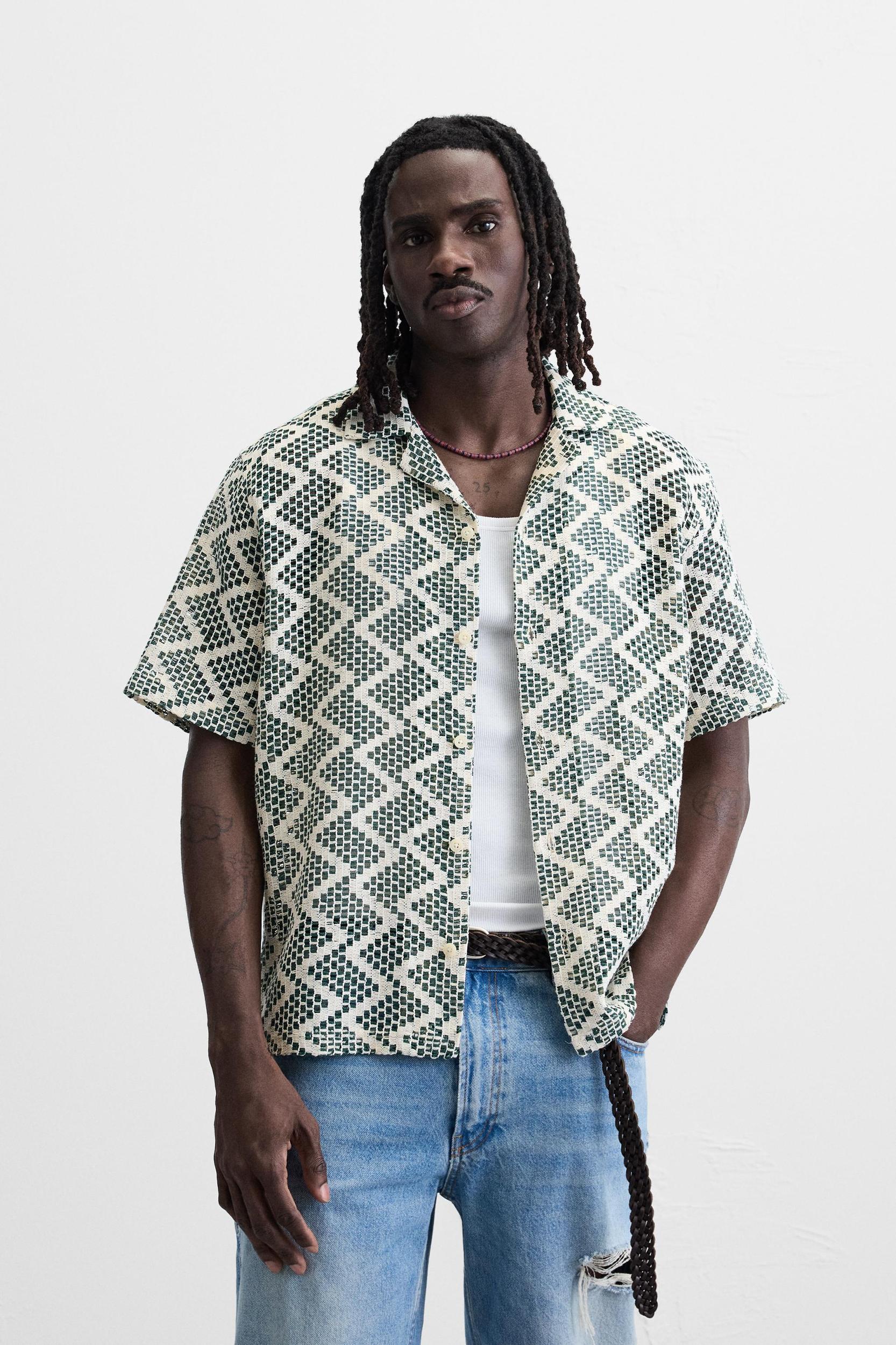 OPEN-WEAVE TEXTURED SHIRT Product Image