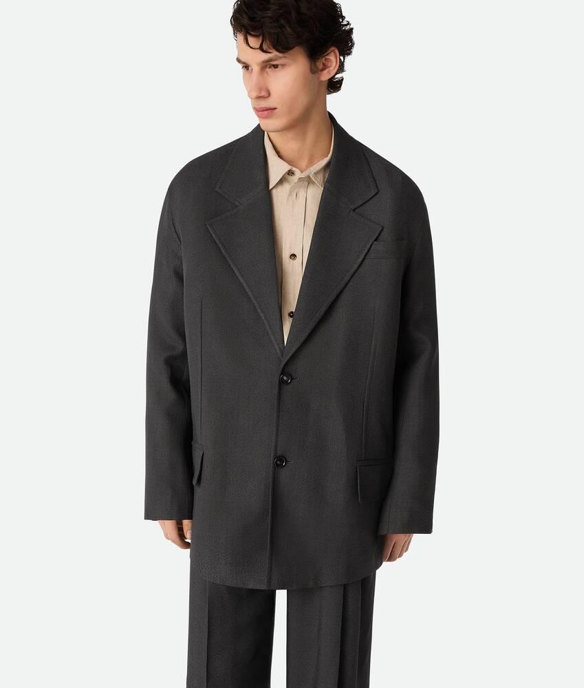 Men's Viscose Melange Jacket in Charcoal melange/vulcano Product Image