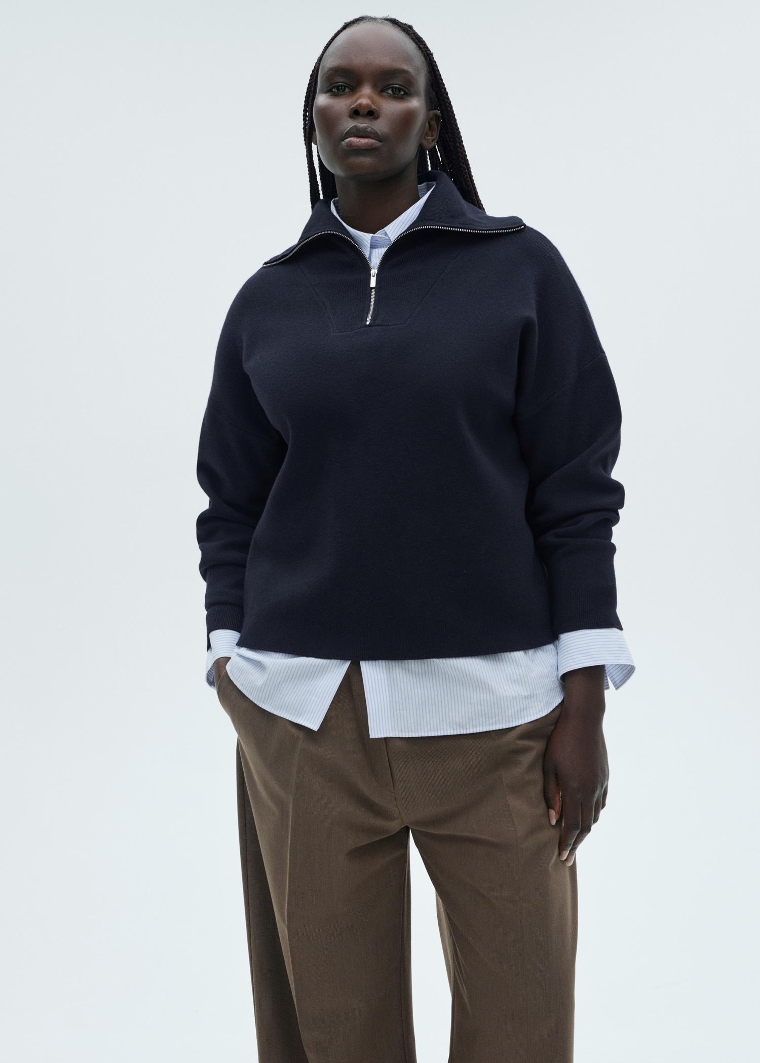 Zip neck jumper - Women | MANGO USA Product Image