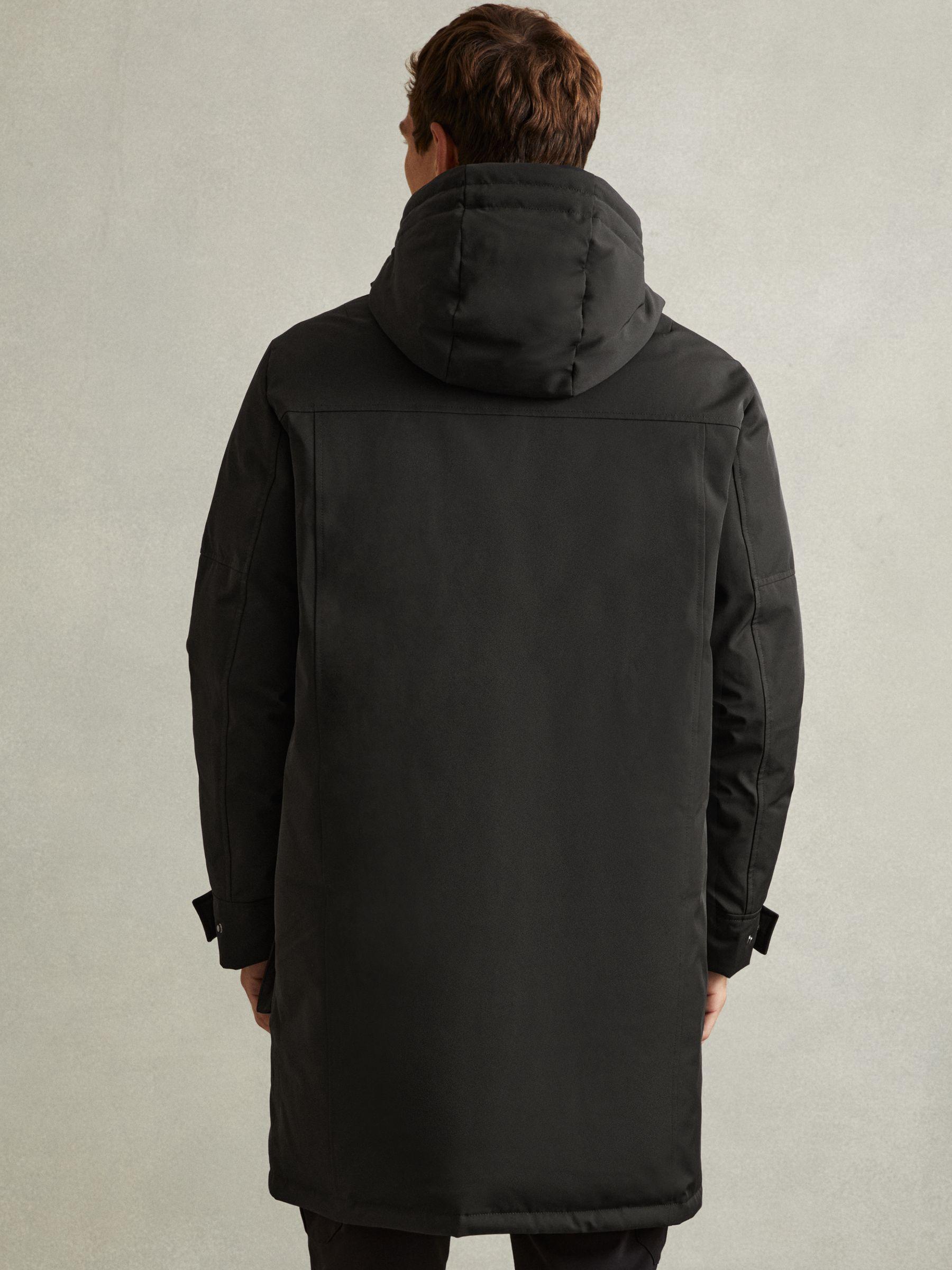 Hooded Shell Down Coat in Black Product Image
