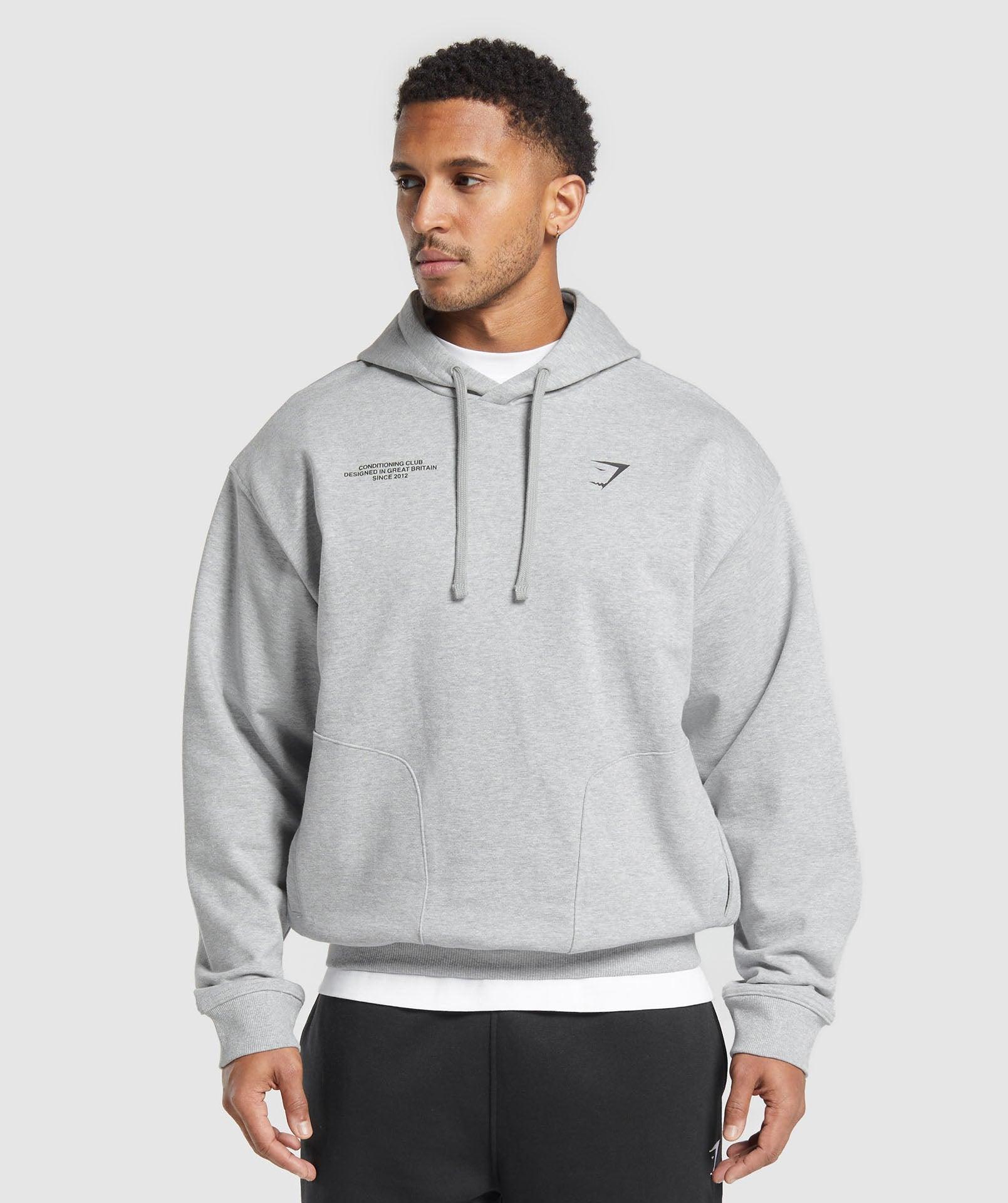 Gymshark Conditioning Club Hoodie - Light Grey Core Marl Male Product Image