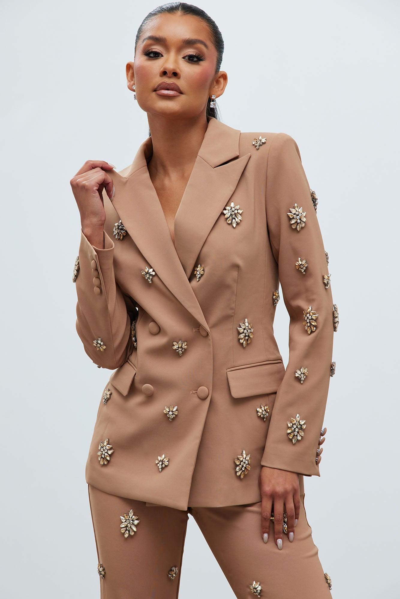 Verona Embellished Jacket - Mocha Product Image