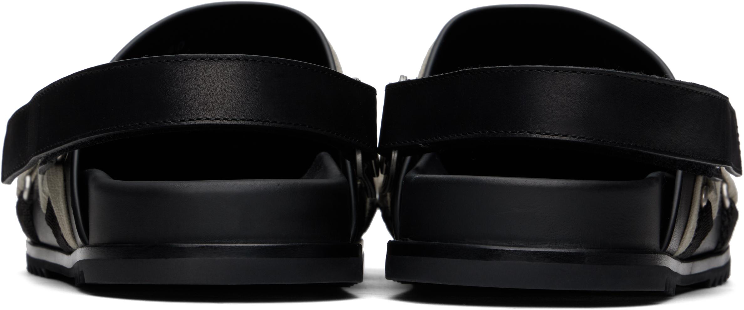 RICK OWENS Leather Loafers With Crisscross Detail In Black Product Image