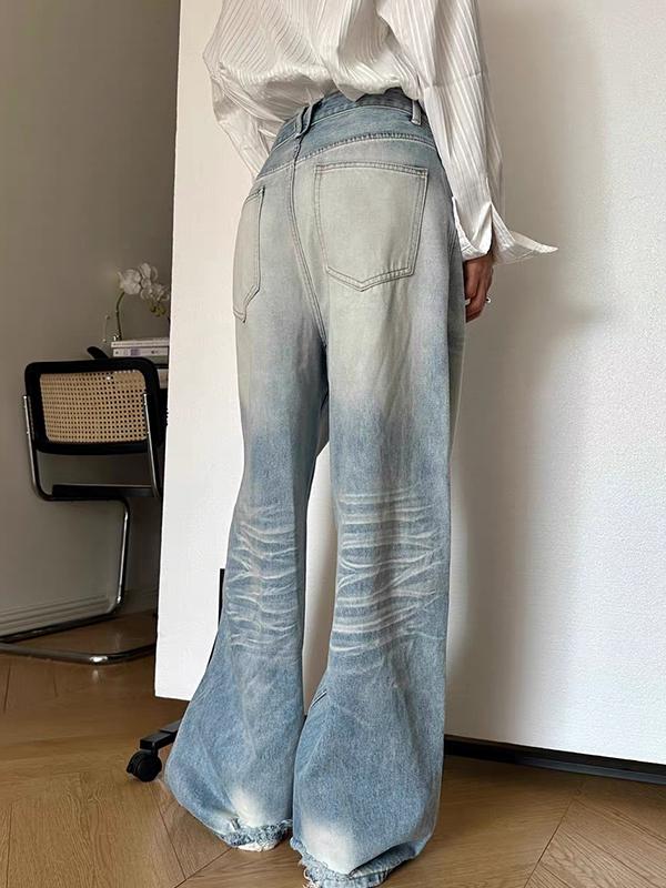 Washed Scratched And Worn Boyfriend Jeans Product Image