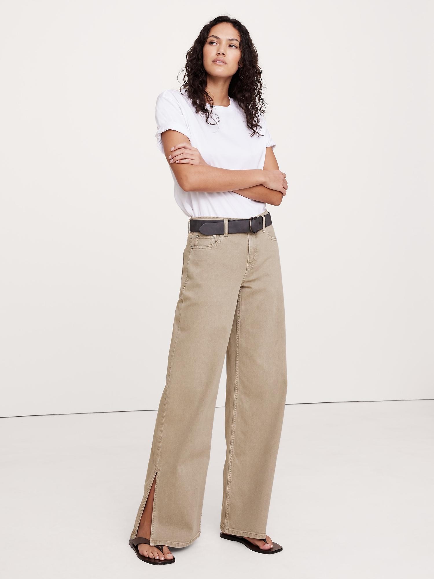 The Icon Classic Mid-Rise Wide-Leg Split-Hem Jean Product Image
