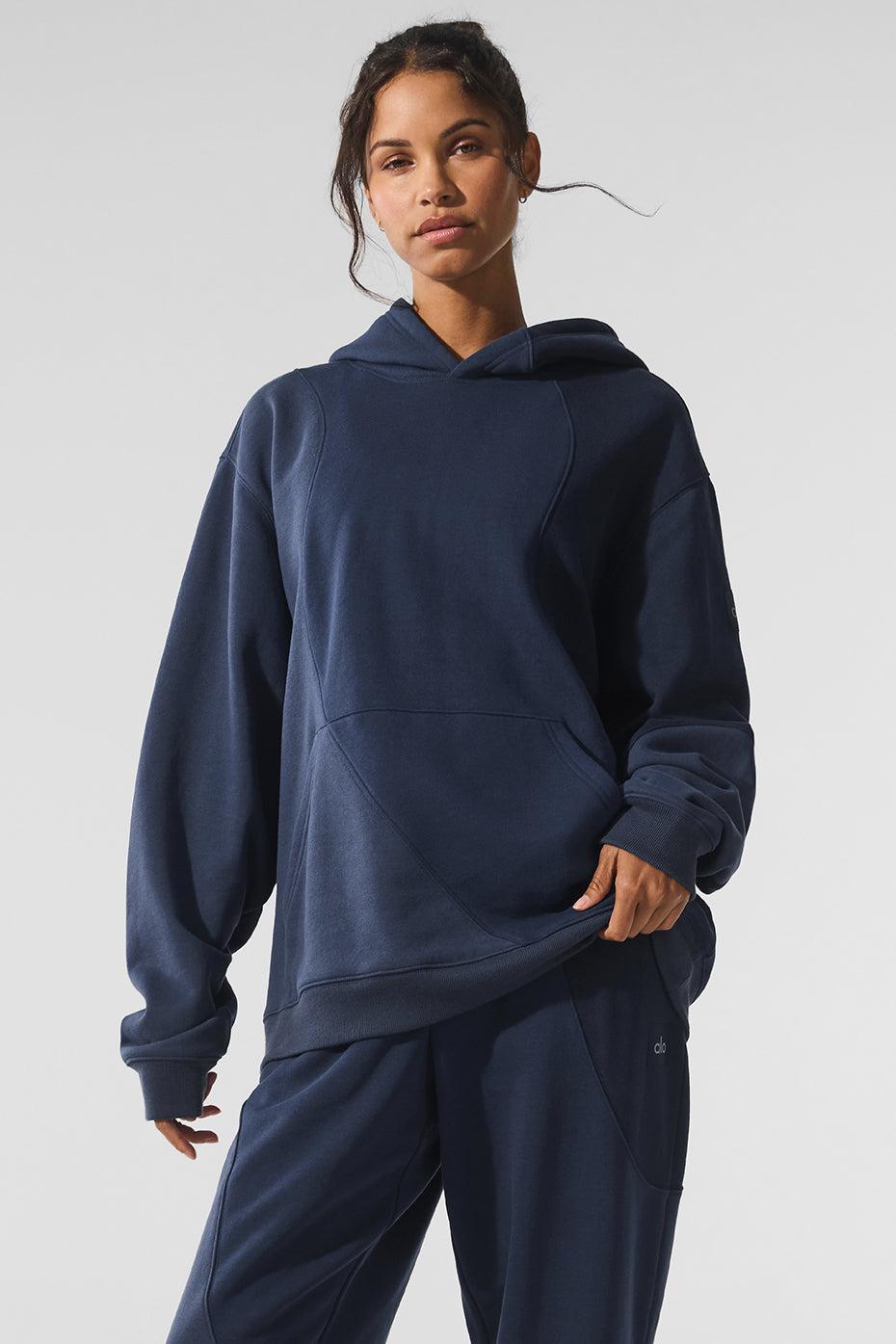 Make Waves Hoodie - Navy Tonal Female Product Image