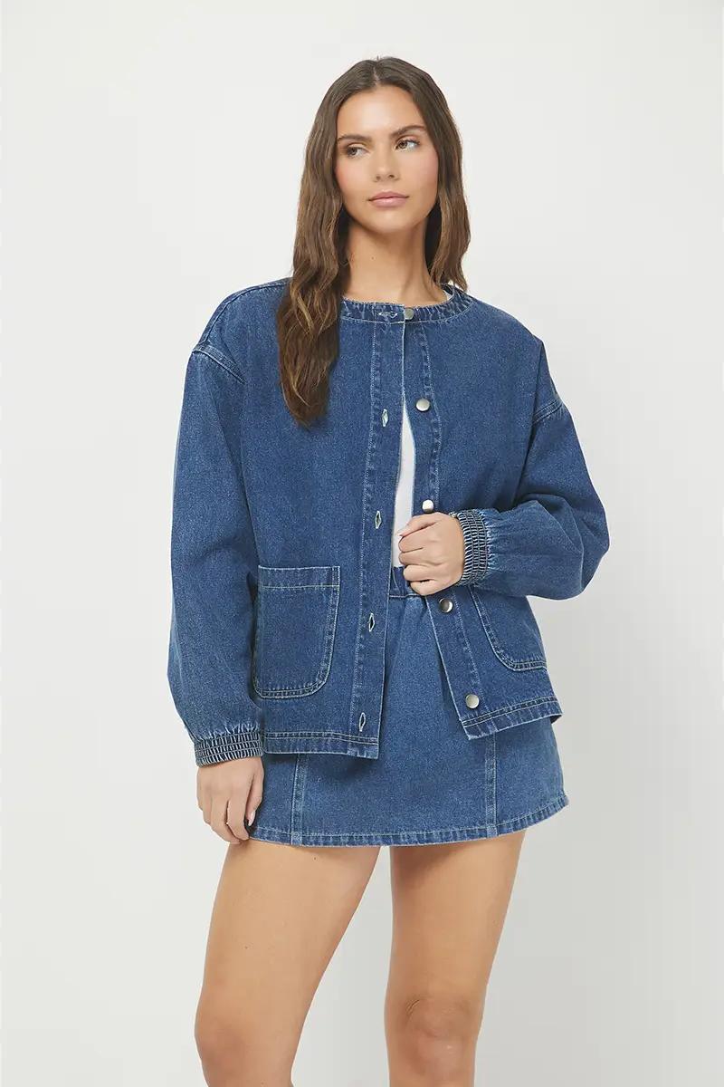 Indigo Washed Denim Jacket Product Image