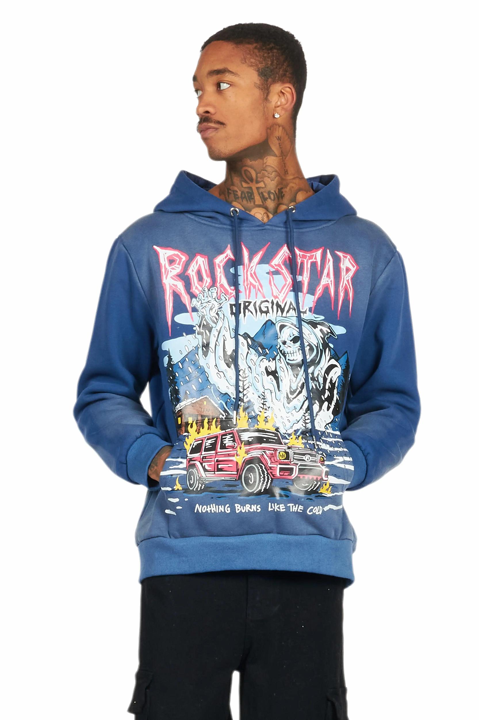 Kip Navy Graphic Hoodie Male Product Image