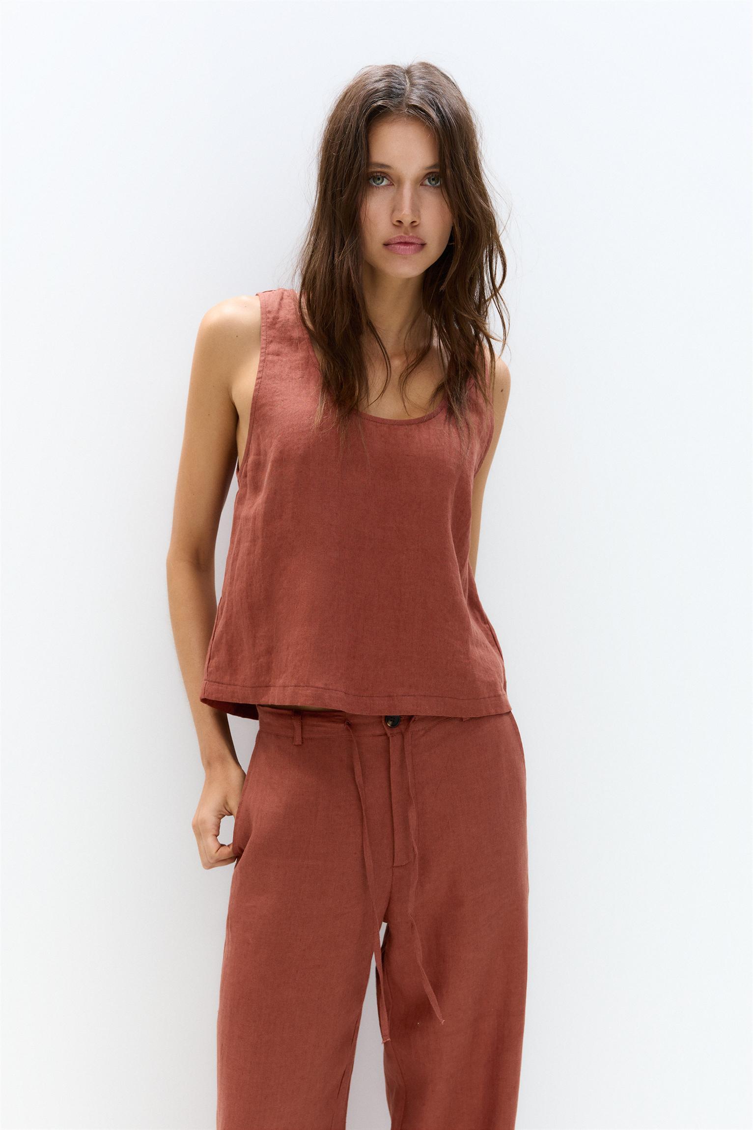 Flowing 100% linen top Product Image