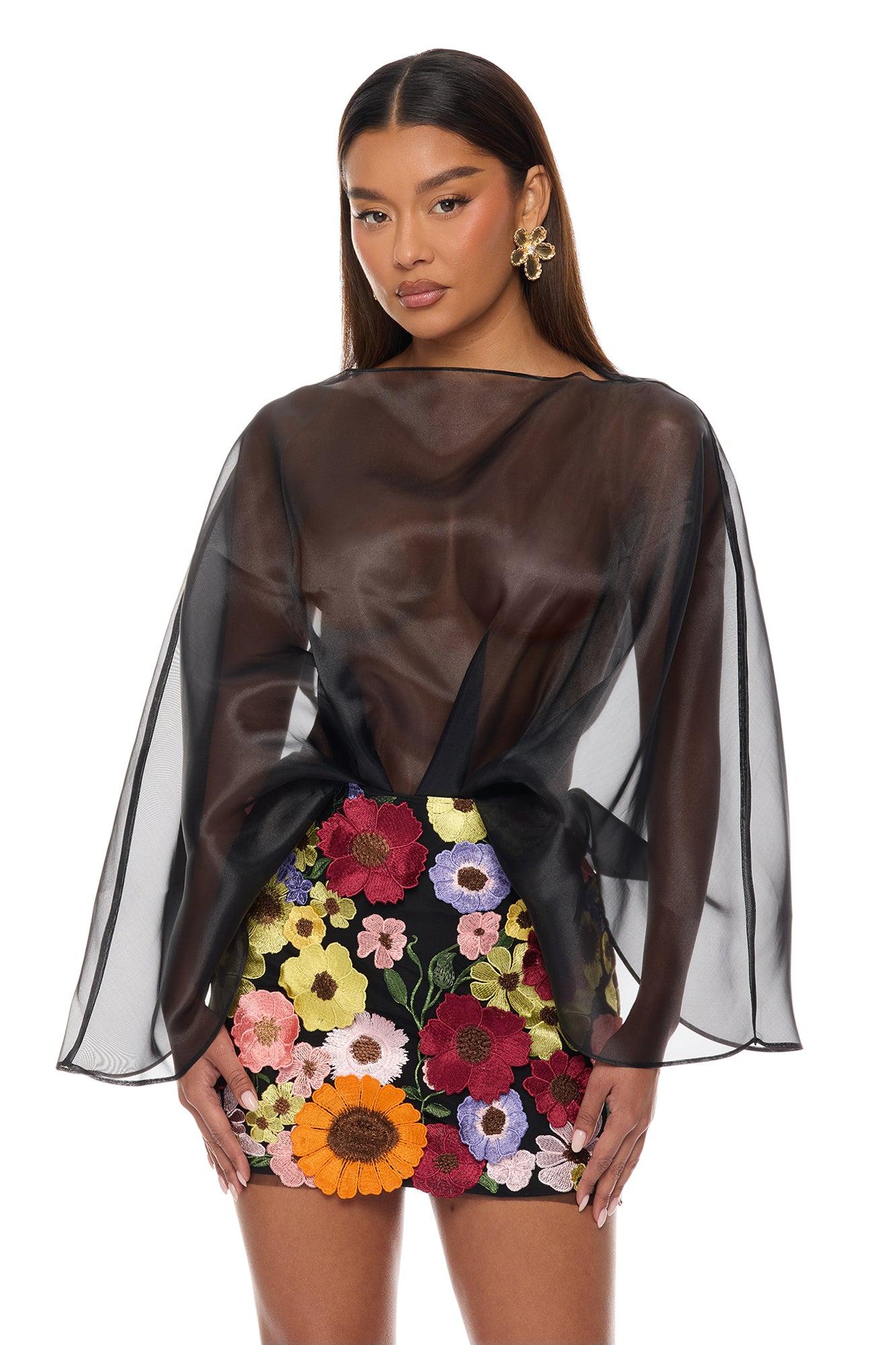 Fall In Love Taffeta Skirt Set - Black/combo Female Product Image