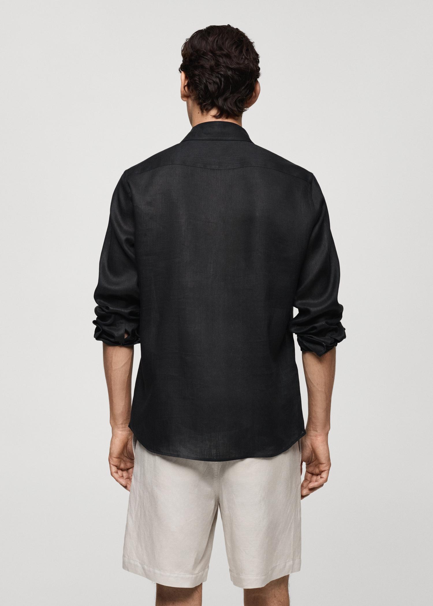 Regular-fit 100% linen shirt - Men | MANGO USA Product Image