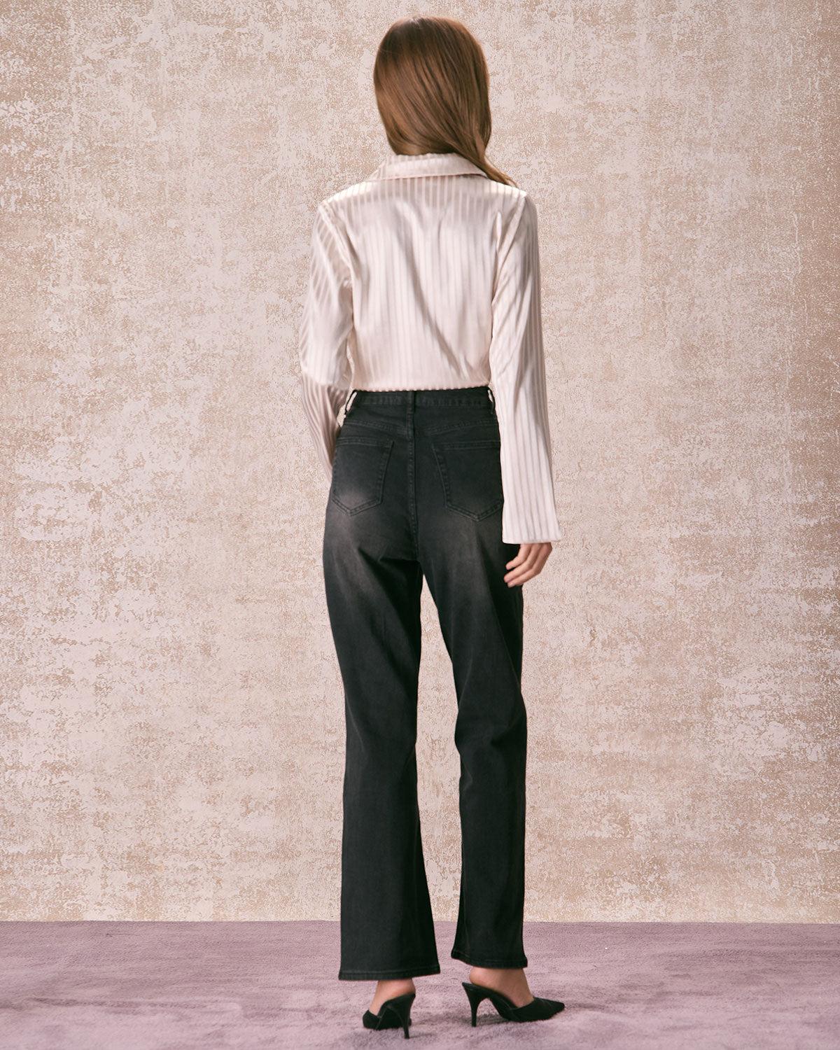 The Black High Waisted Wide Leg Jeans Product Image