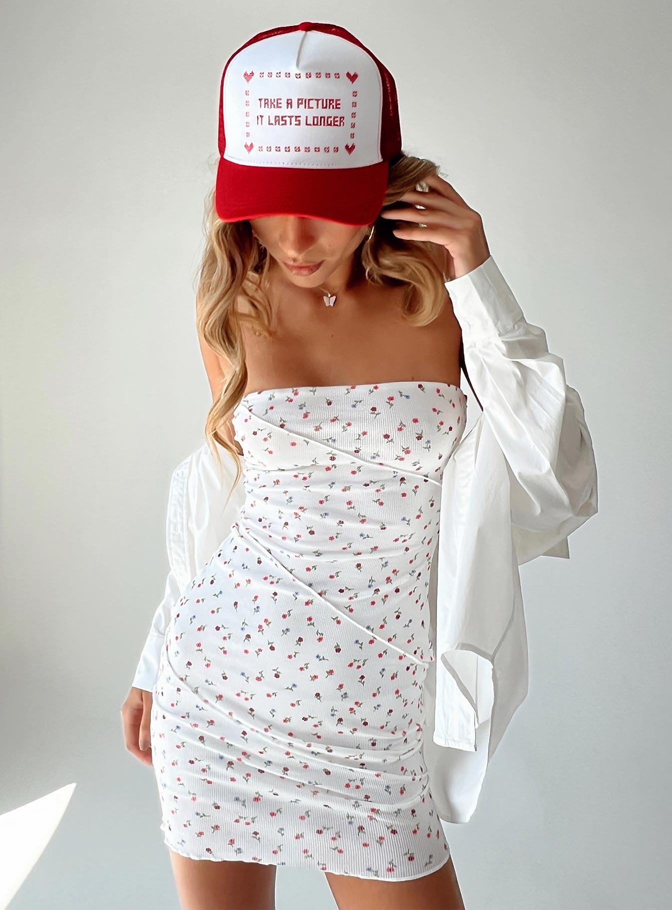 Oscar Mini Dress White Floral Product Image