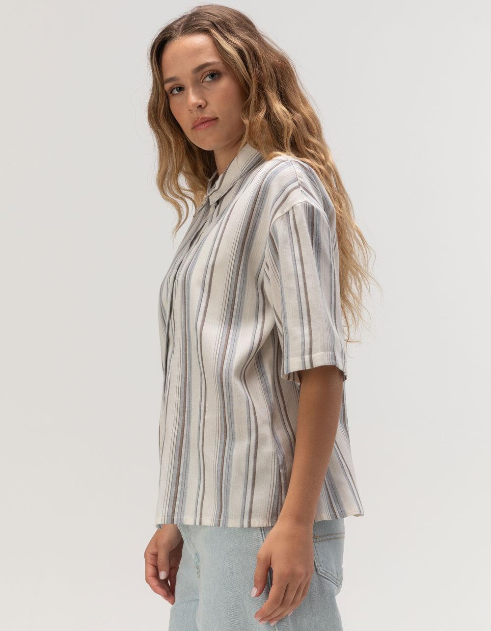 RUSTY Lexis Womens Button Up Shirt - Cream Combo Product Image