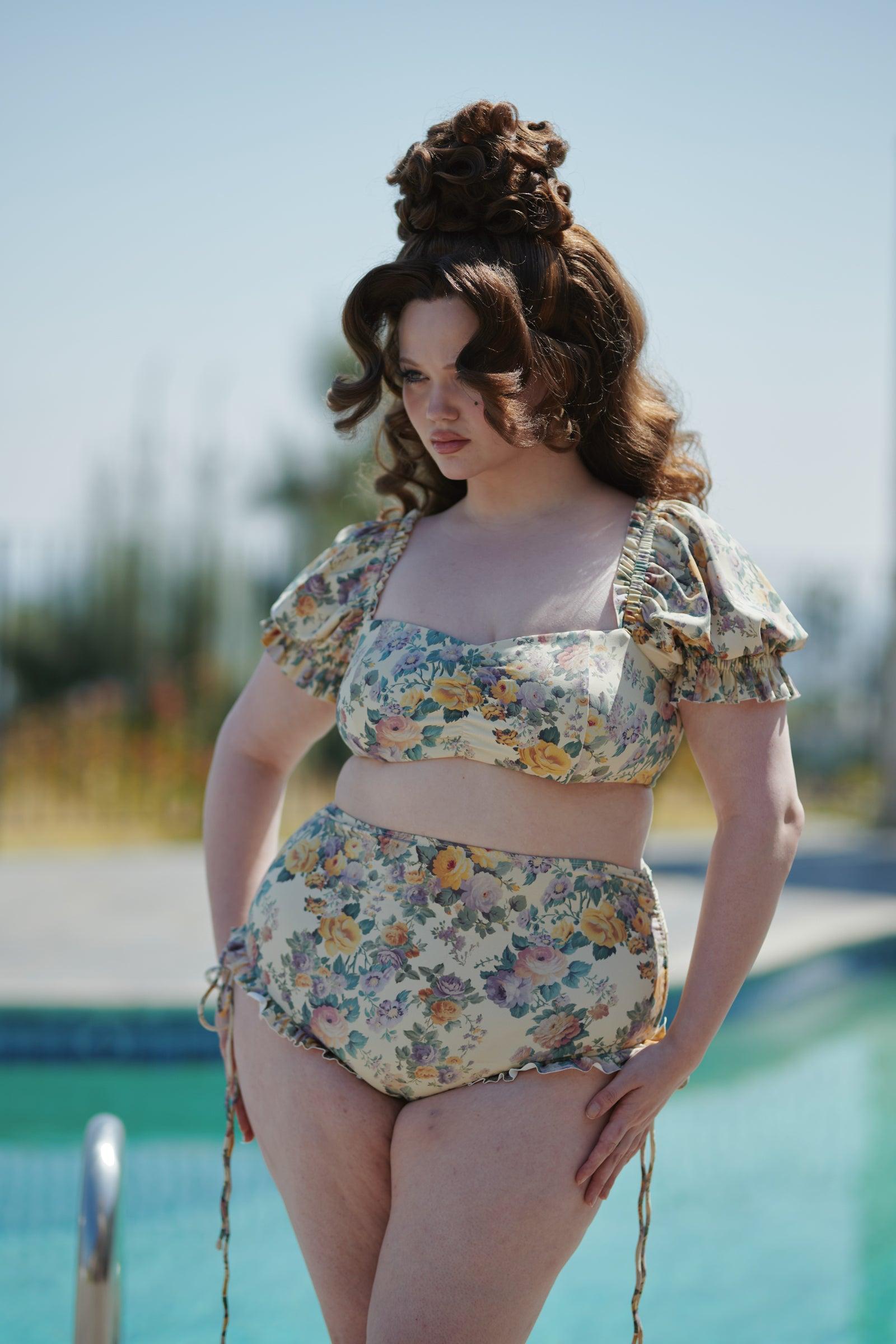 The Blonde Floral Babydoll Bikini Top Product Image