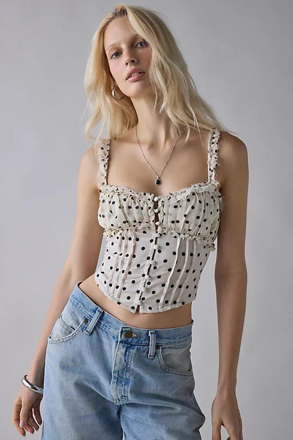 Kimchi Blue Claudia Ruffle-Trim Cropped Corset Top Womens at Urban Outfitters Product Image