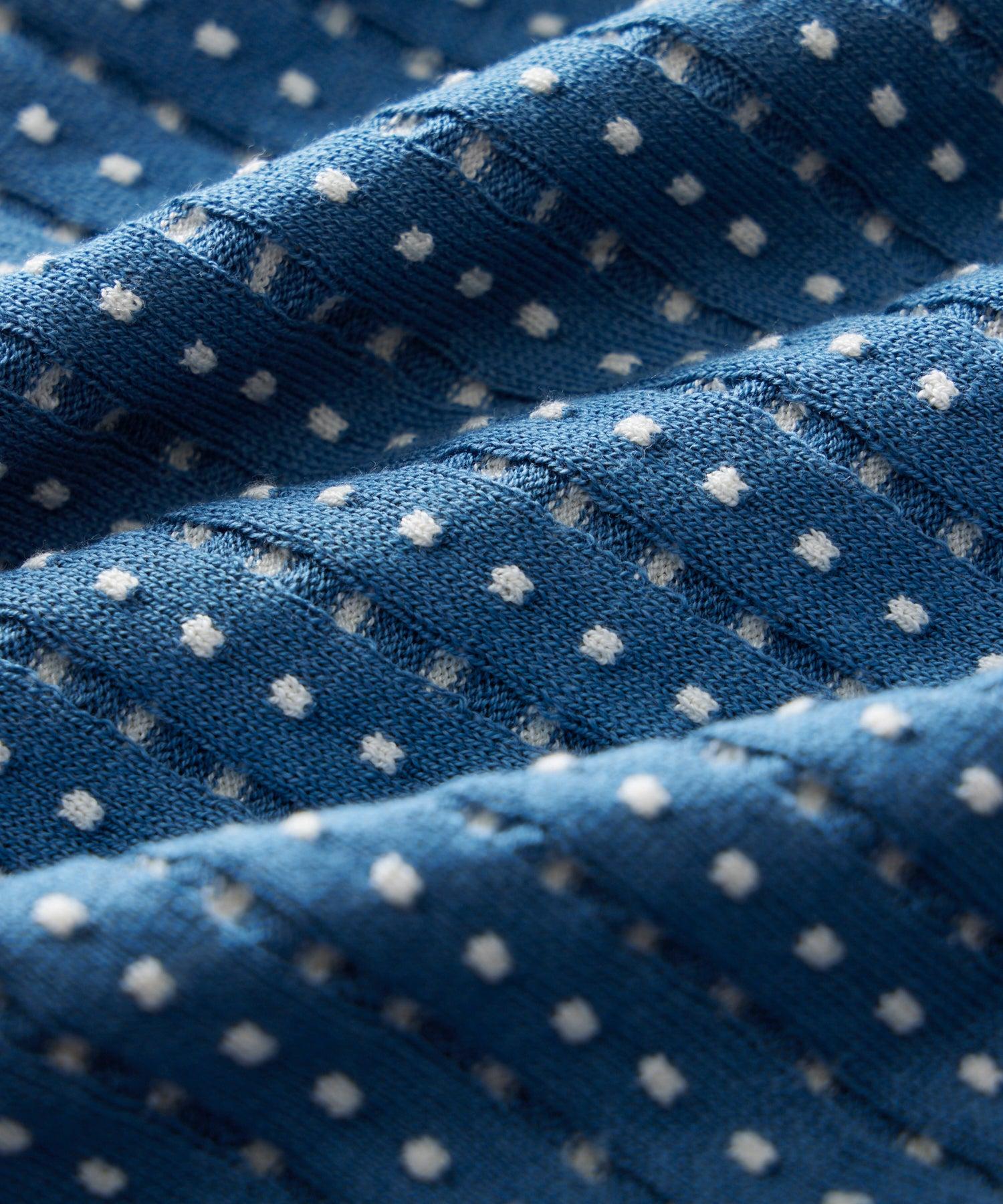 Silk-Cotton Dots Sweater Polo Product Image