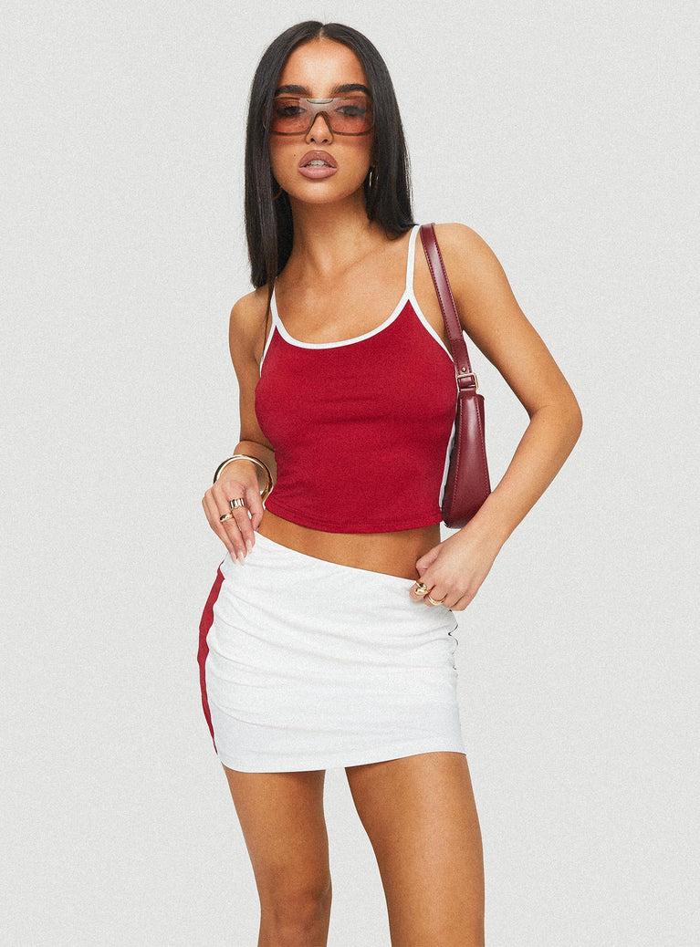 Tex Skort White / Red Product Image