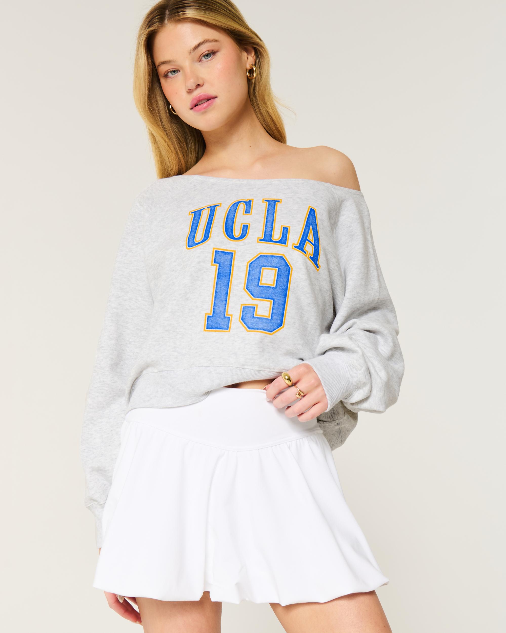 Easy Off-the-Shoulder Indiana University Graphic Sweatshirt Product Image