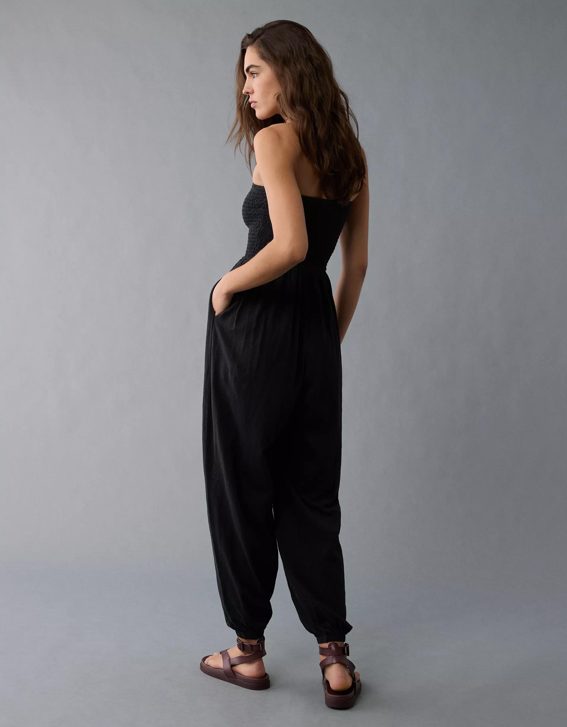 AE Sunchaser Knit Smocked Tube Jumpsuit Product Image