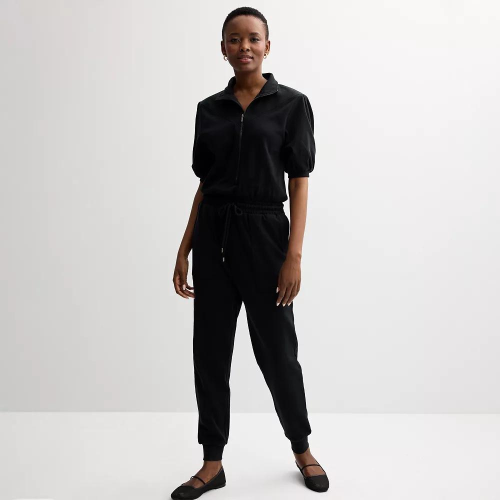 Women's Grey State Knit Jumpsuit, Size: Medium, Deep Black Product Image