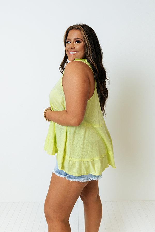 Sunshine Needed Shift Top In Lime Curves Product Image