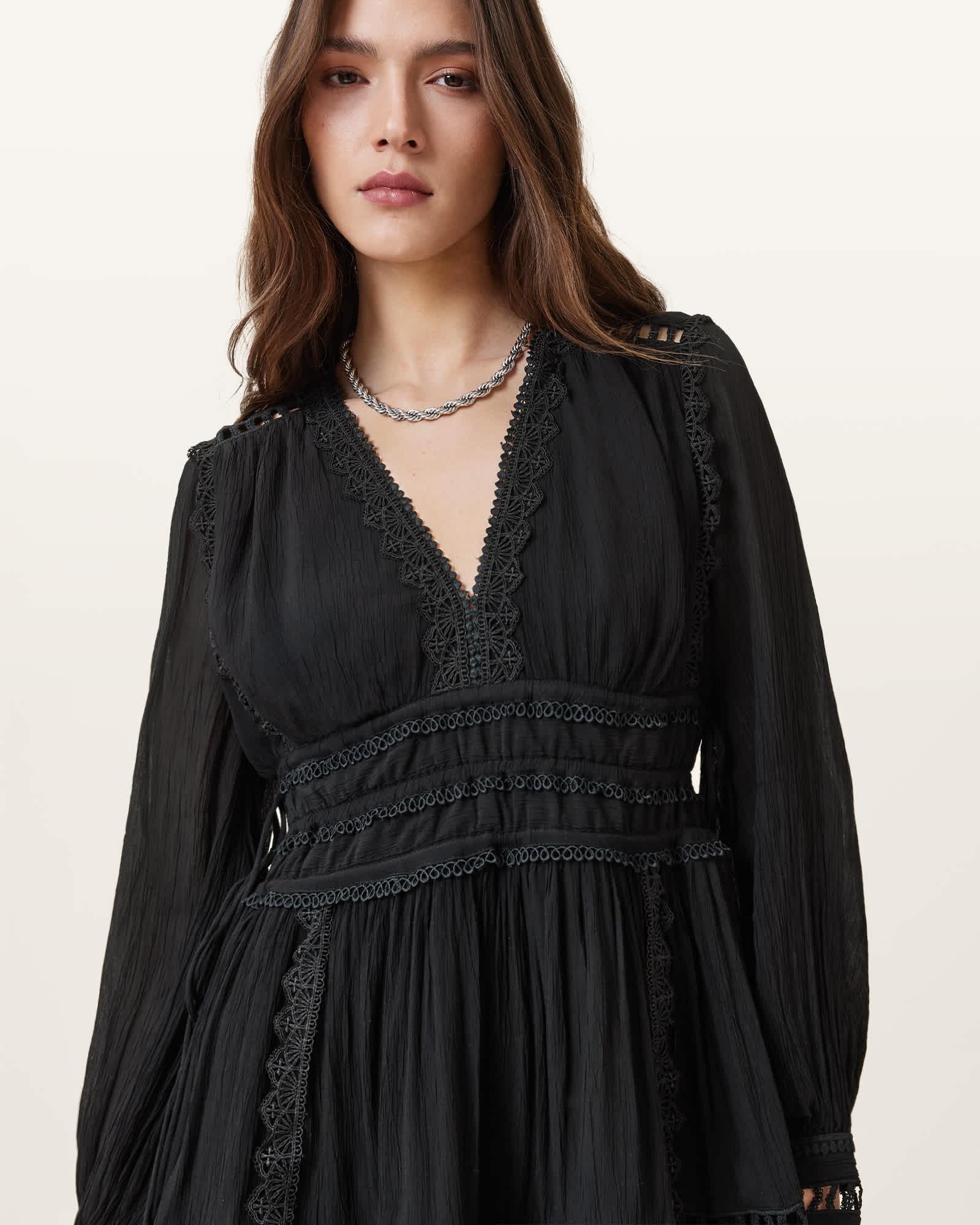 Xanthe Lace-Trimmed Mini Dress Product Image