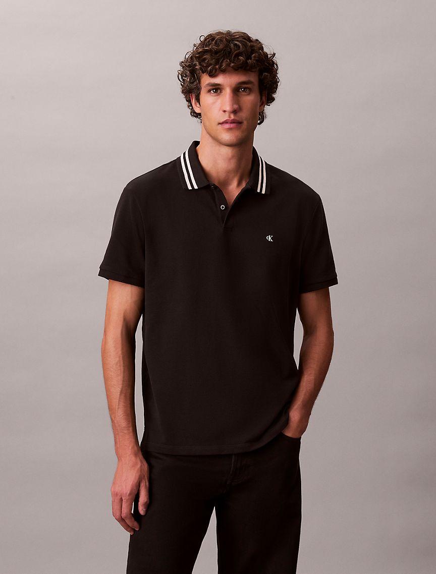 Monogram Logo Pique Tipped Classic Polo Shirt Product Image